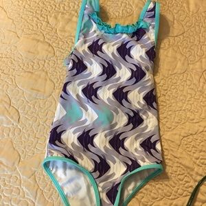 Swimsuit with matching hat and long sleeved jacket